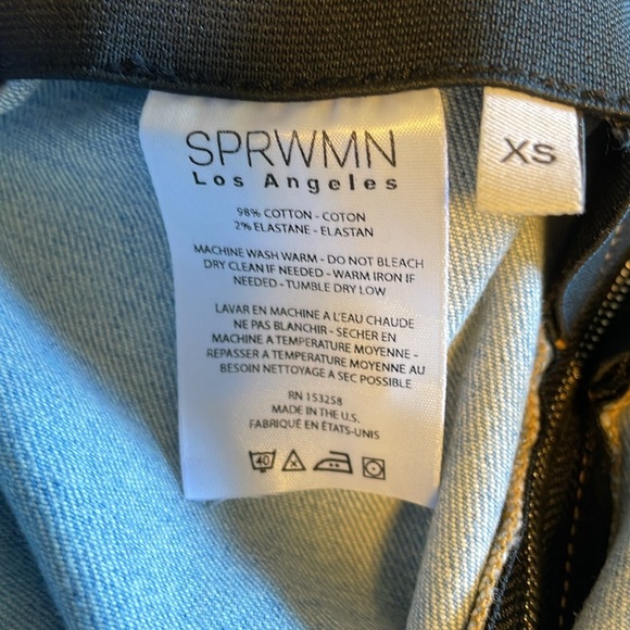 SPRWMN Crop Flare Legging Women’s Size XS Jean Pant High Rise NWT Francoise Blue - Picture 10 of 10